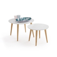 Комплект из 2 журнальных столиков-матрешек Jimi единый размер белый LA REDOUTE INTERIEURS  фото, kupilegko.ru